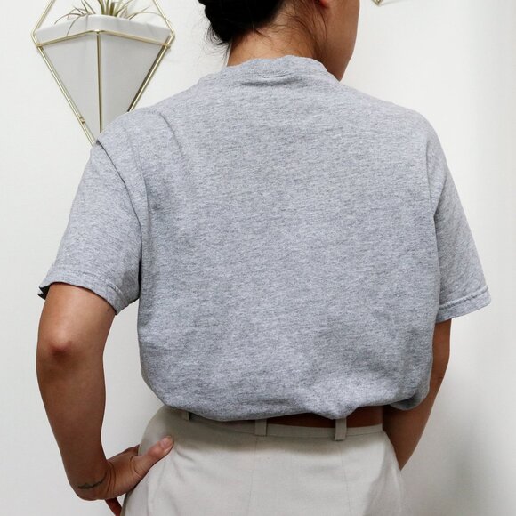 Vintage 1990s Heather Grey Tommy Hilfiger Jeans Graphic Oval Signature Logo Flag - Picture 2 of 6